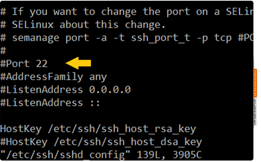 تغییر پورت 22 ssh